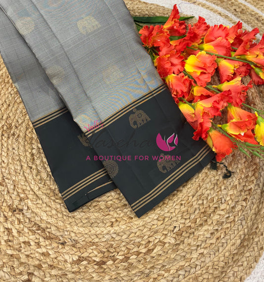 Half Mix - Pure Soft Silk Saree - Long Retta Petta Border with Butta - VVPSS105