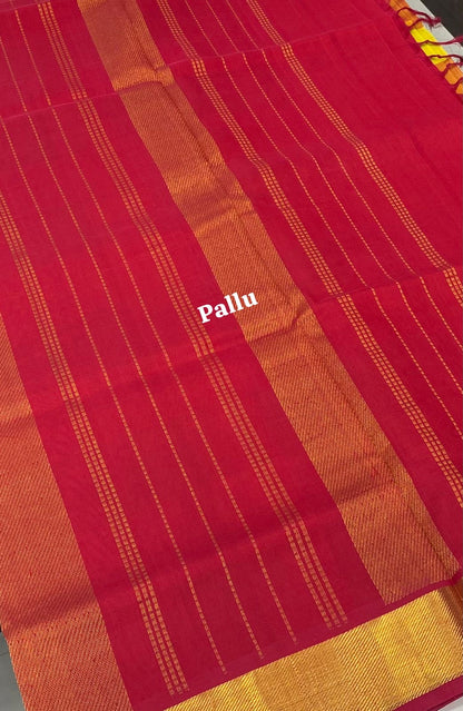 Pure Silk Cotton Saree - Pazhum Pazhamum Checks Design - VVPPSC01