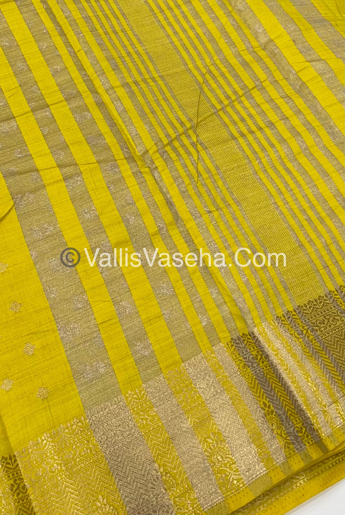 Semi Tussar Silk  - Yellow Shade  - VVSTS015