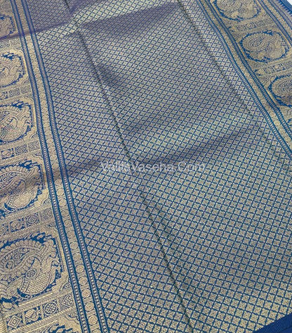 Semi Soft Silk - Border less - Blue Shade -VVSSS026