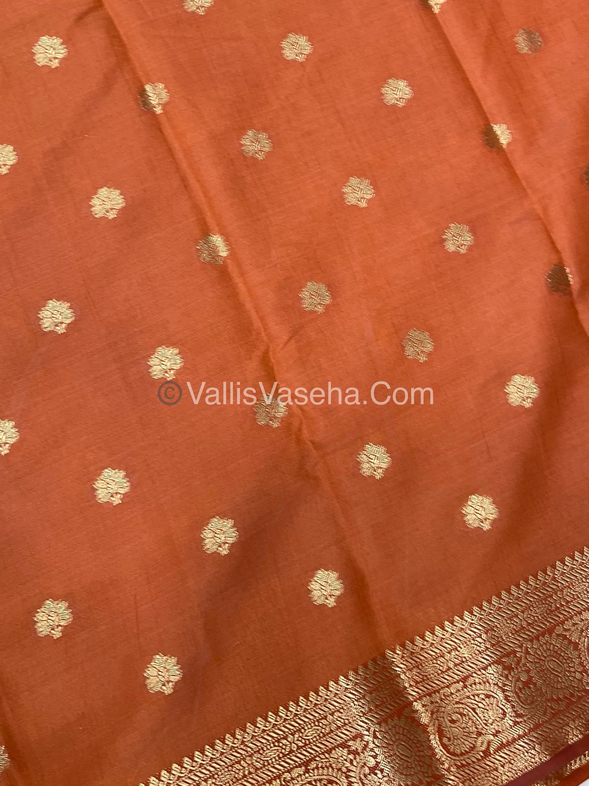 Semi Tussar Silk Saree |Rust shade |VVSTS044