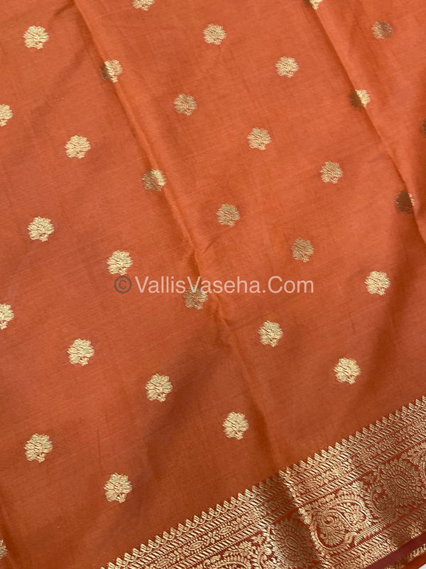 Semi Tussar Silk Saree |Rust shade |VVSTS044