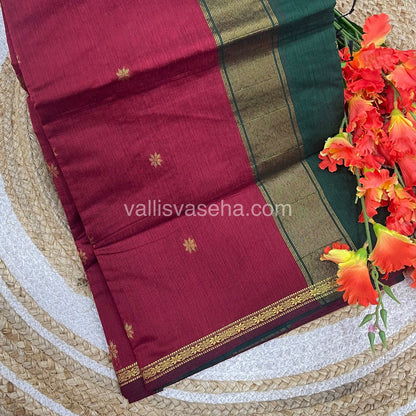 Semi Maheshwari Silk Cotton Saree - VVMSC006