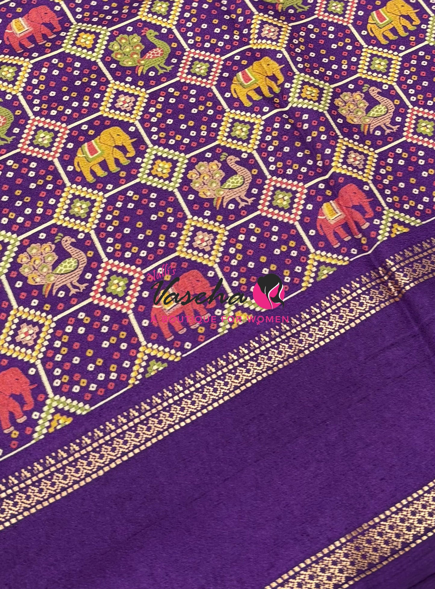 Casual Wear - Semi Printed Silk - Fancy Mixed Variety - Purple - VVFMC008
