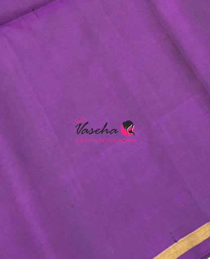 Pure Soft Silk Saree - Rust Orange & Purple - VVPSS091
