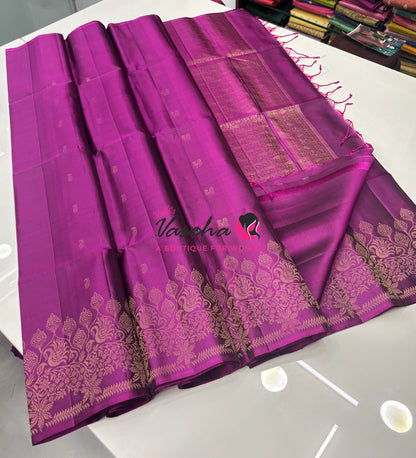 Pure Soft Silk Saree - Purplish Pink Shade - VVPSS119