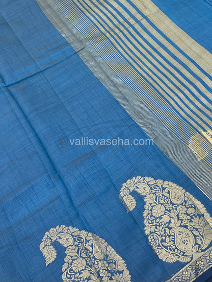 Semi Tussar Silk - Blue Shade - VVSTS002