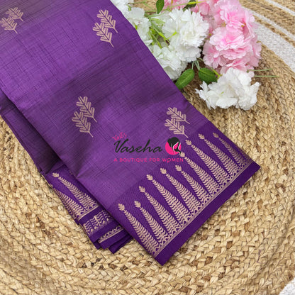 Semi Tussar Silk Saree | Purple  Shade |VVSTS050