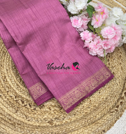 Semi Tussar Silk - Onion Pink Shade - VVSTS069