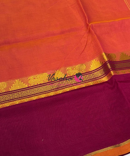 Pure Silk Cotton Saree - VTV Sarees - Peach & Purplish Pink Shade - VVPSC013