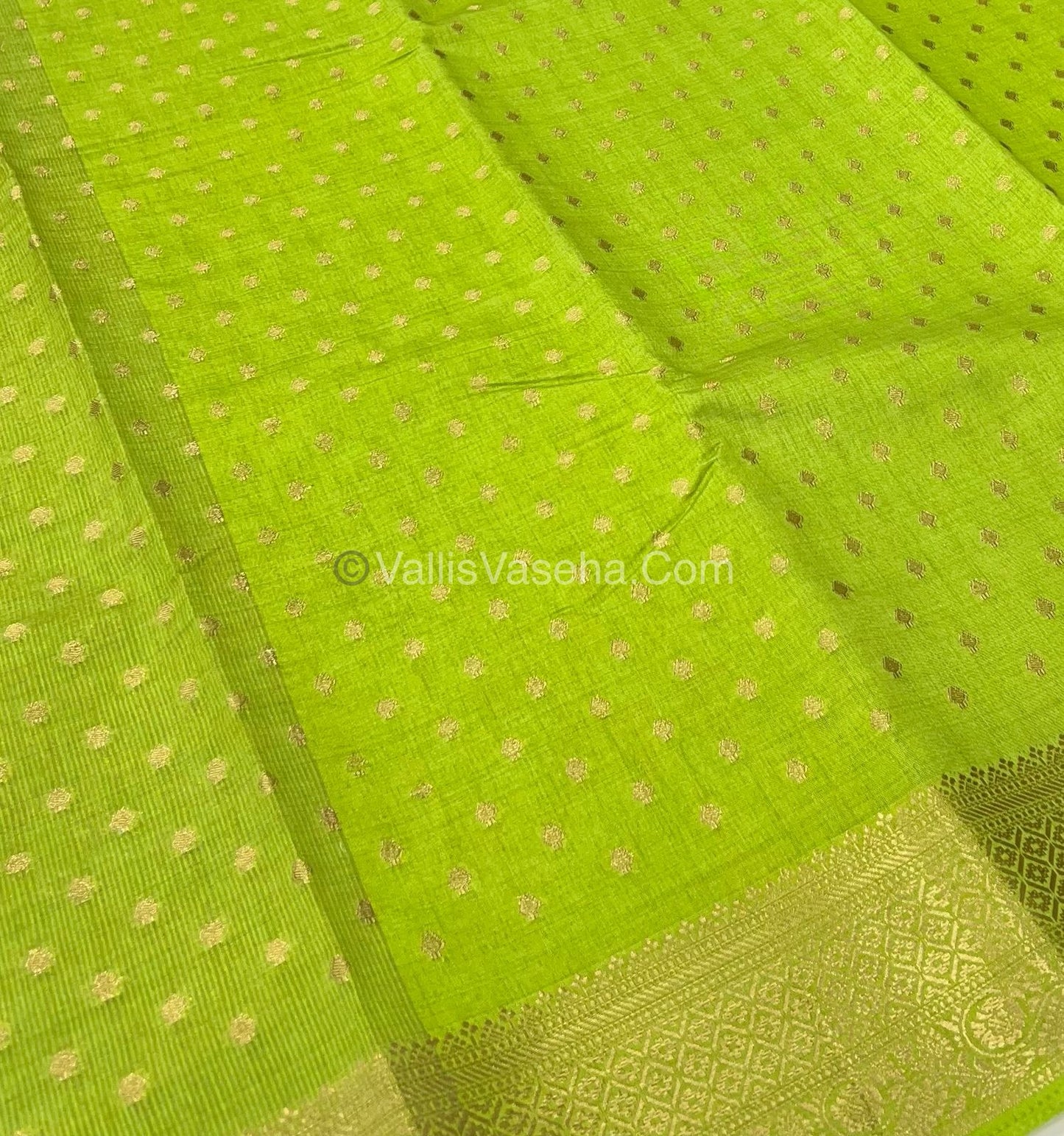 Semi Tussar Silk  - Pista Green Shade  - VVSTS014