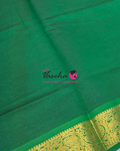 Semi Silk Cotton Saree - Small Round with Zari Butta  -  VVSSC014