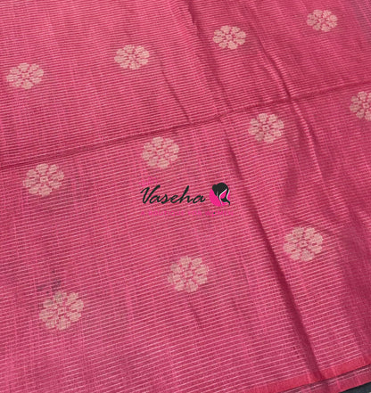 Bhagalpuri Silk - Vaira Voosi Lines - Pink & Grey Combo - VVBSV003