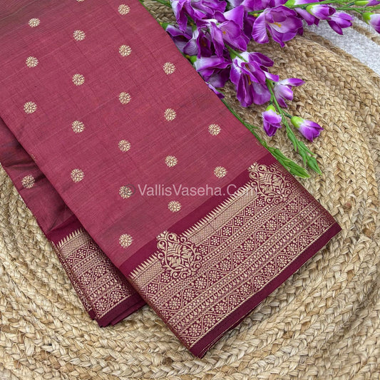 Semi Tussar Silk Saree - meroon shade - VVSTS032