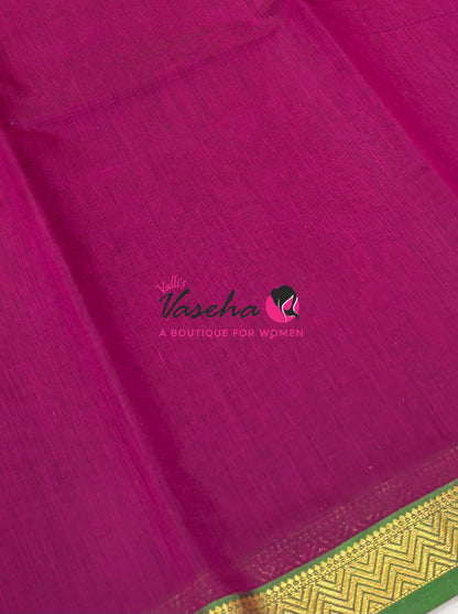 Fancy Mixed Cotton - Pink With Green Shade - VVFMC005
