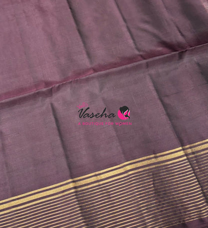 Half Mixed  Soft Silk Saree - (1.75 warp) Grey & Brown - VVPSS090