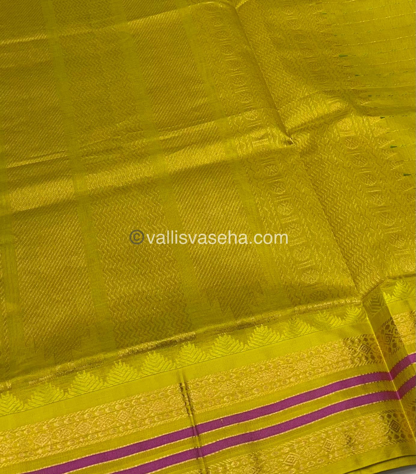 Pure Korvai Silk Cotton - Purple with Yellow - VVKSC012