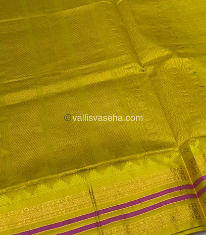 Pure Korvai Silk Cotton - Purple with Yellow - VVKSC012
