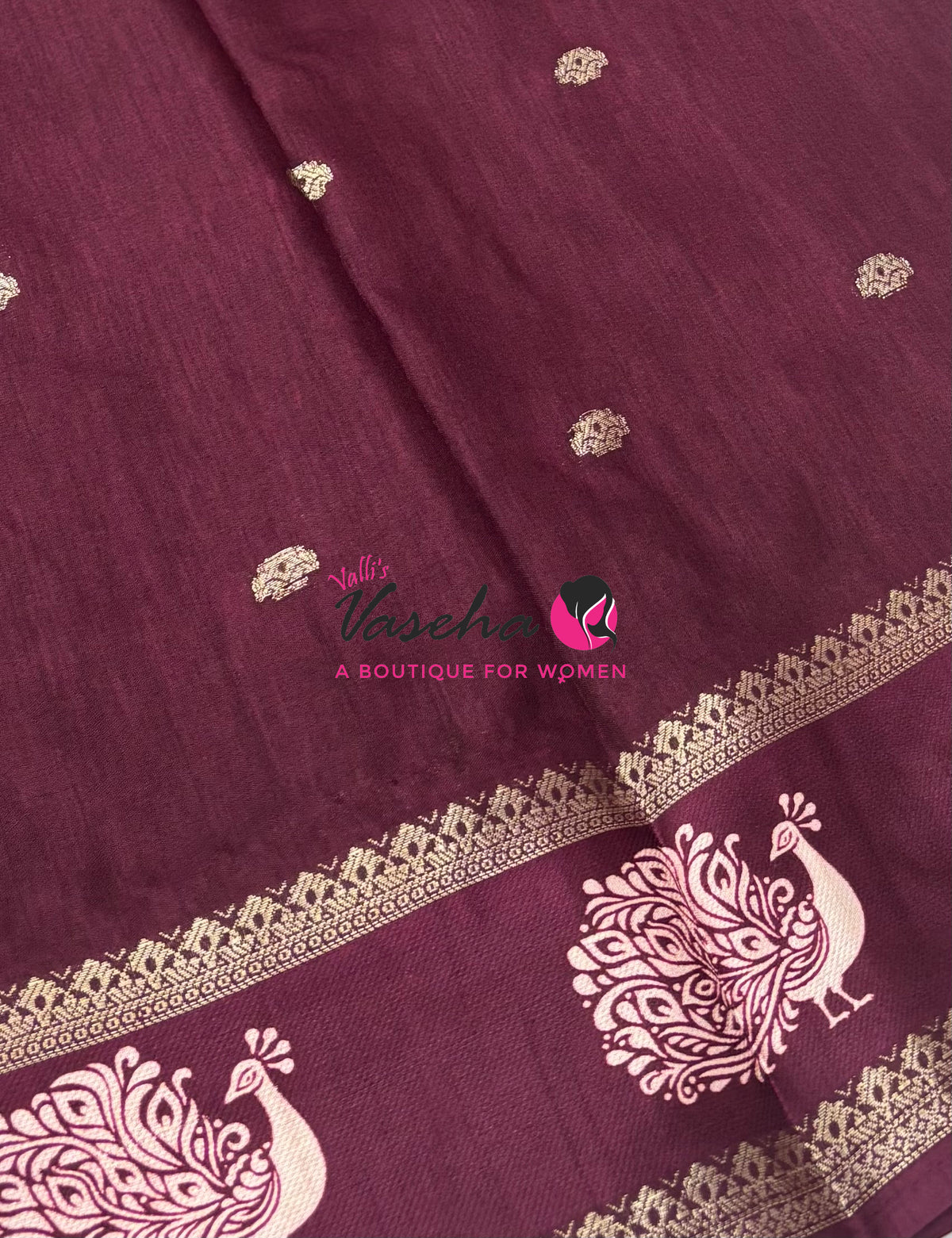 Casual Wear Saree - Semi Binny / Semi Dola Silk - Wine  Shade - VVSDS007