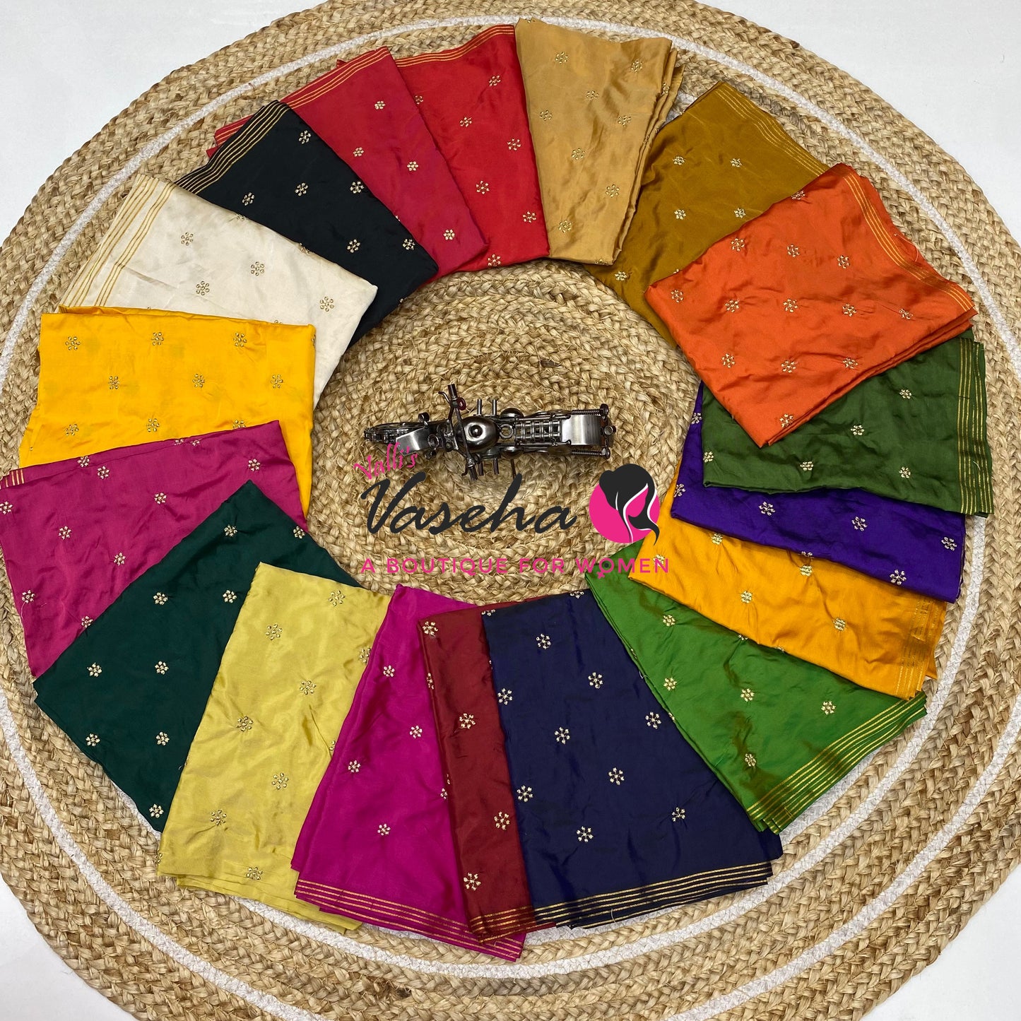 Blouse Bit - Pack Of 10pcs - Assorted-  Semi Silk - 1 mtr - VVBB005