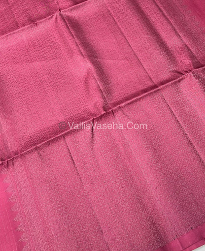 Pure Soft Silk Saree - Antique Zari - Border Less - Pink - VVPSS037