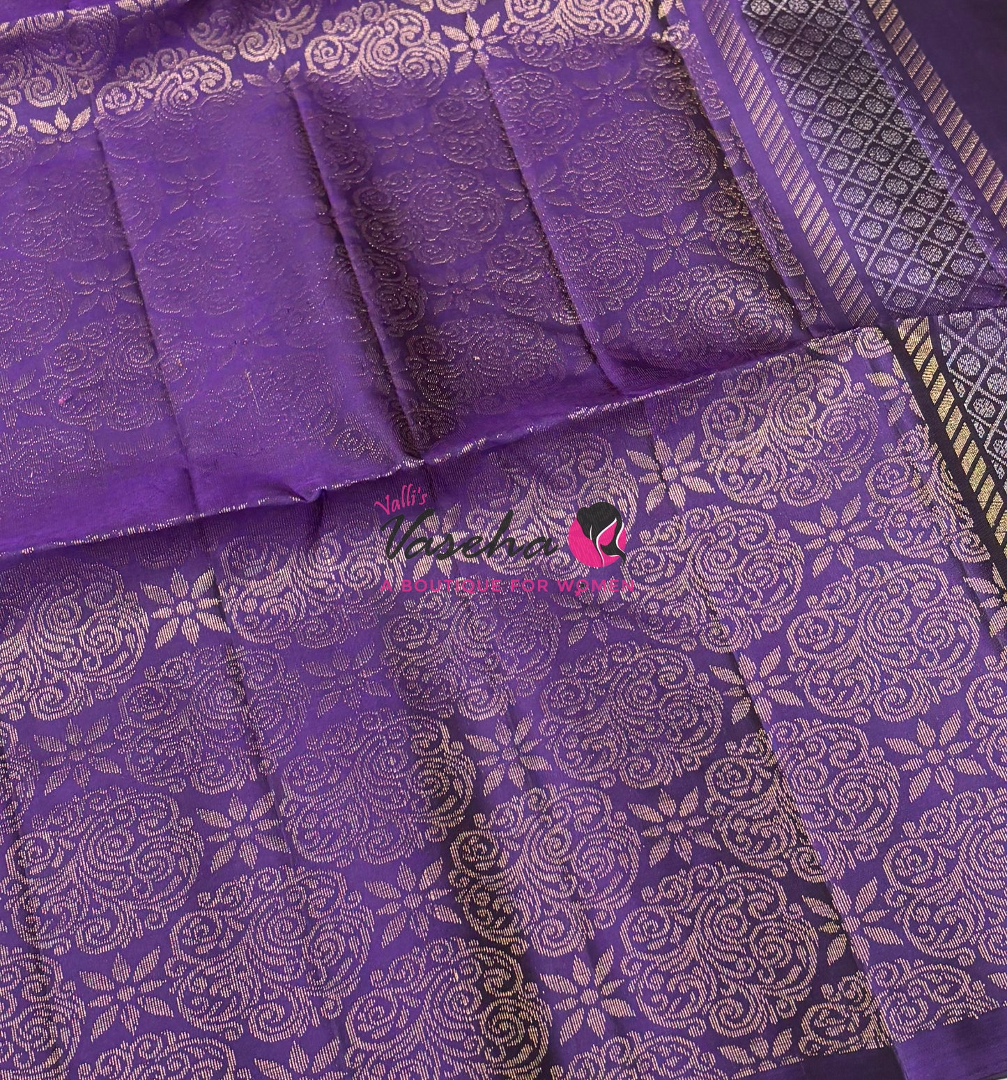 Pure Soft Silk Saree - (1.75 Warp) Shade Of Pink & Purple Combo - VVPSS064