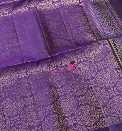 Pure Soft Silk Saree - (1.75 Warp) Shade Of Pink & Purple Combo - VVPSS064