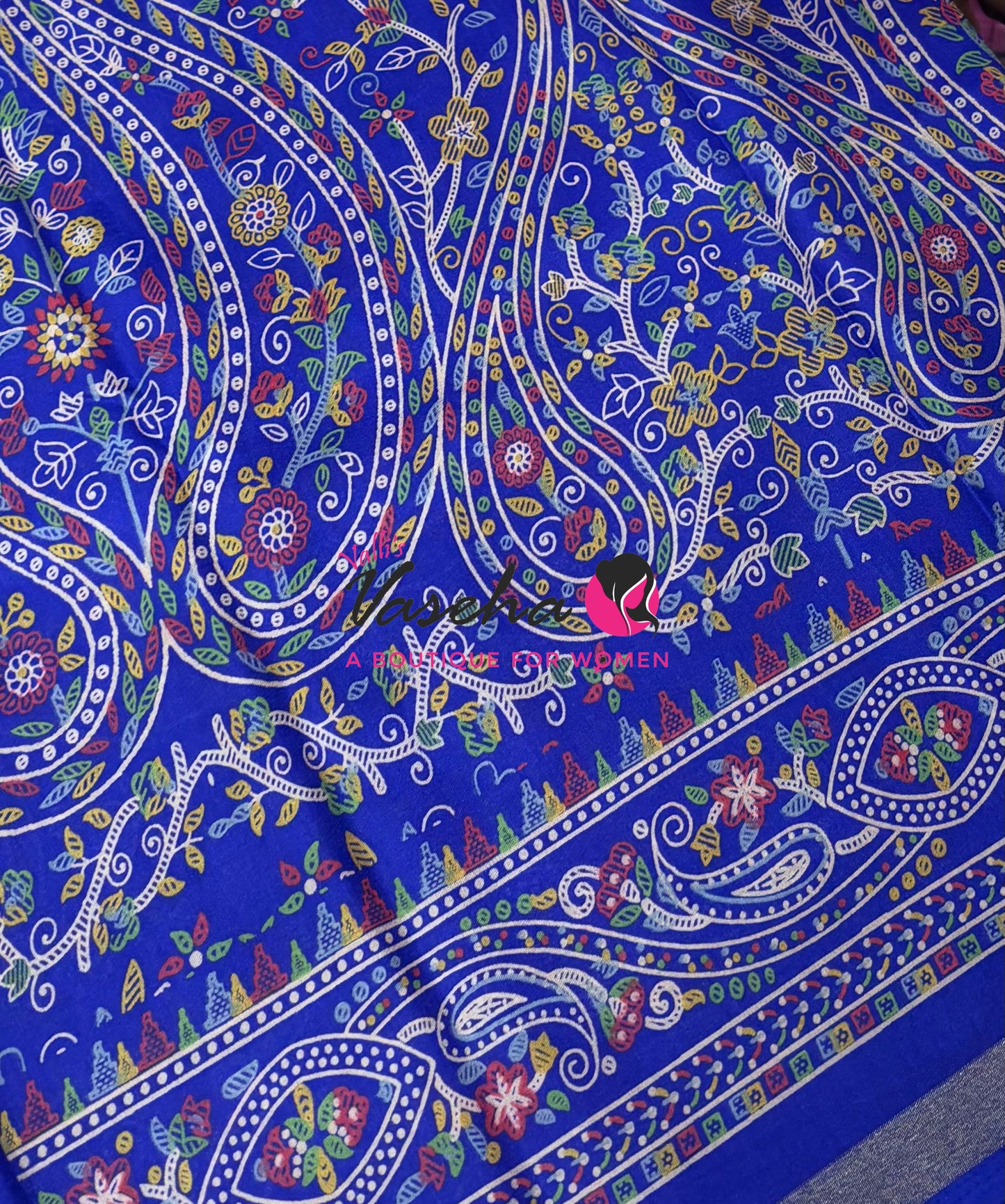 Casual Wear - Fancy Printed Silk  - Ink Blue Shade - VVFPS001