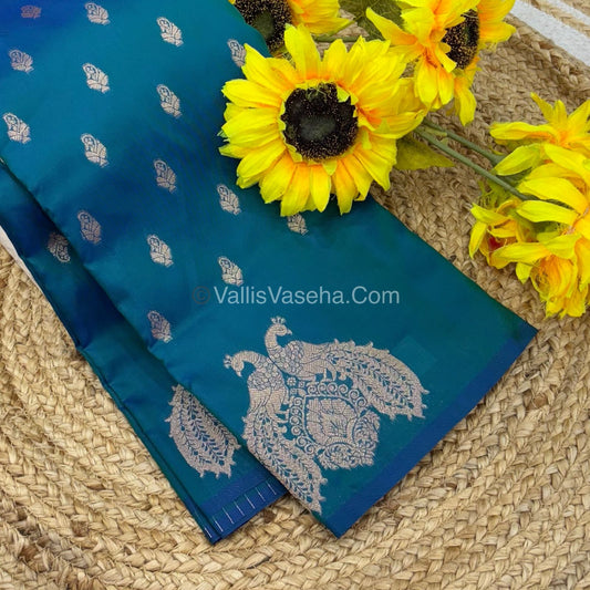 Semi Soft Silk  - Peacock Blue Shade -VVSSS018