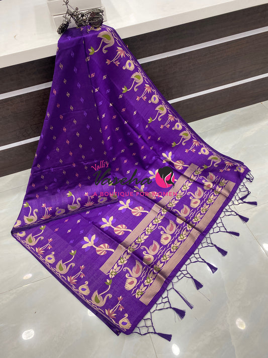 Banarasi - Heritage Meenakari Silk - Purple Shade - VVBHS013