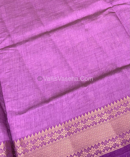 Semi Tussar Silk - Grand Pallu  -  Lavendar/Lilac Shade - VVSTS017