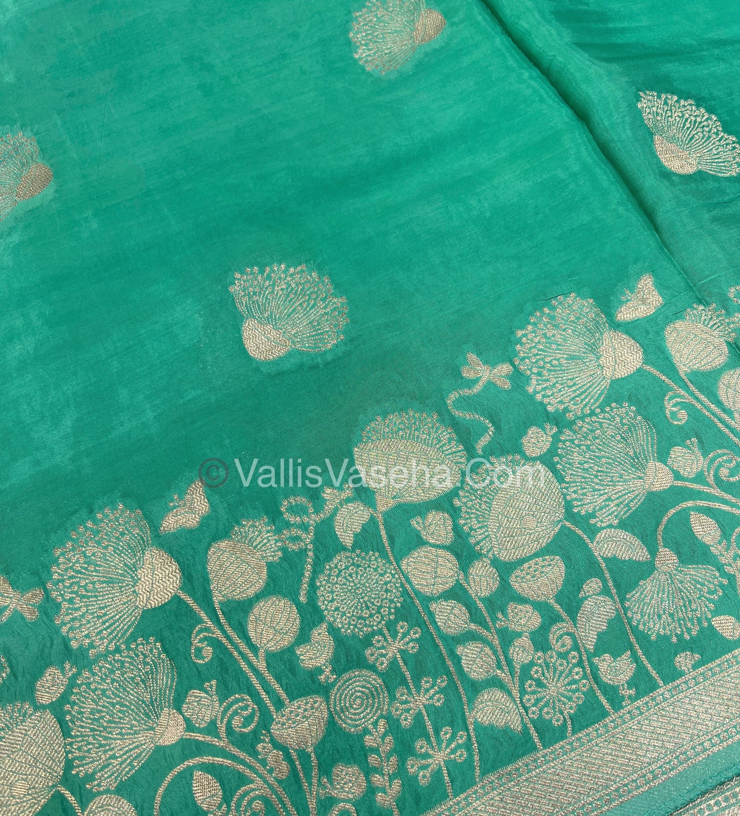Banarasi Premium Viscose Saree - Sea Green Shade - VVBPV001