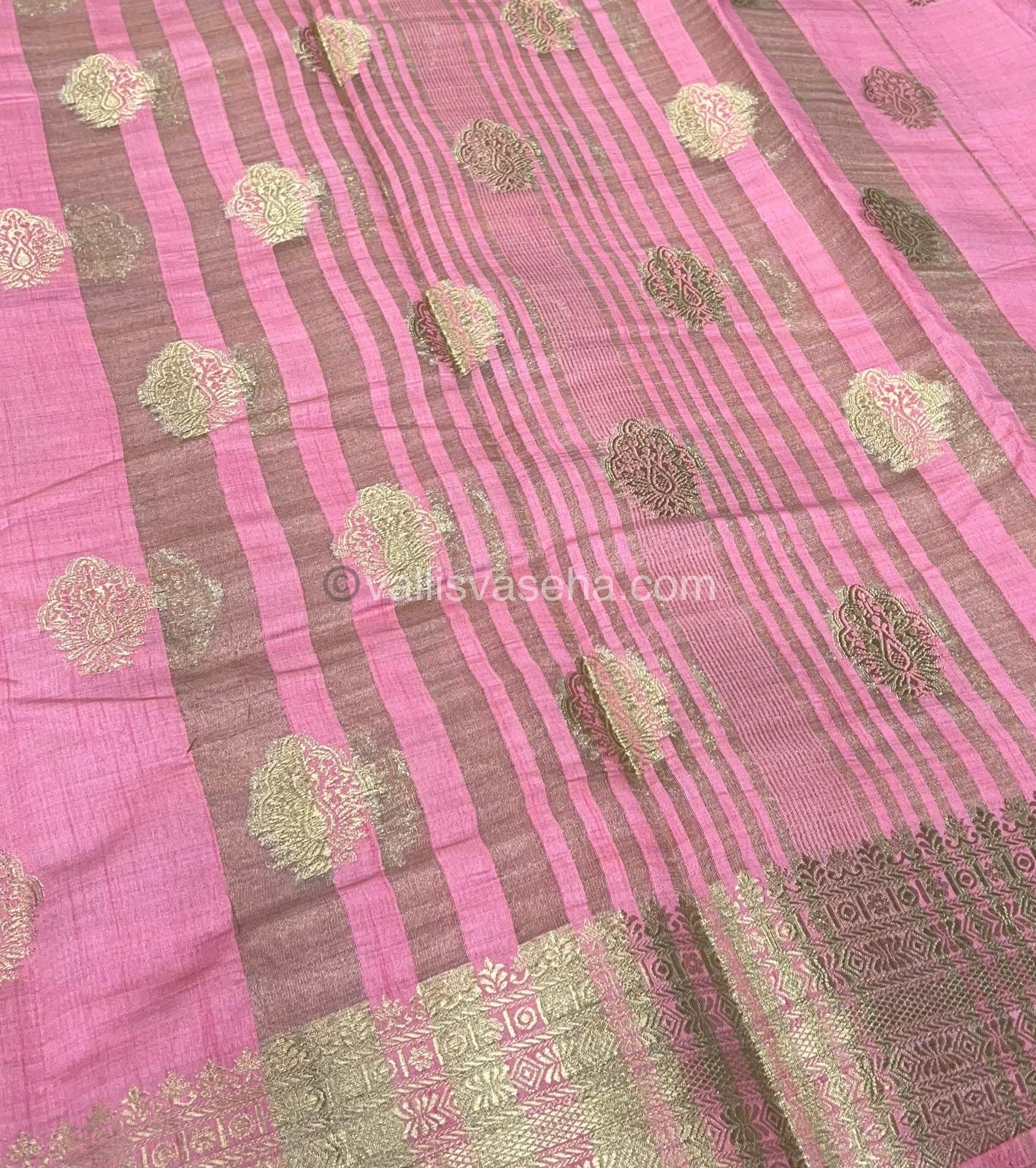 Semi Tussar Silk Saree - Light Peach Shade - VVSTS008