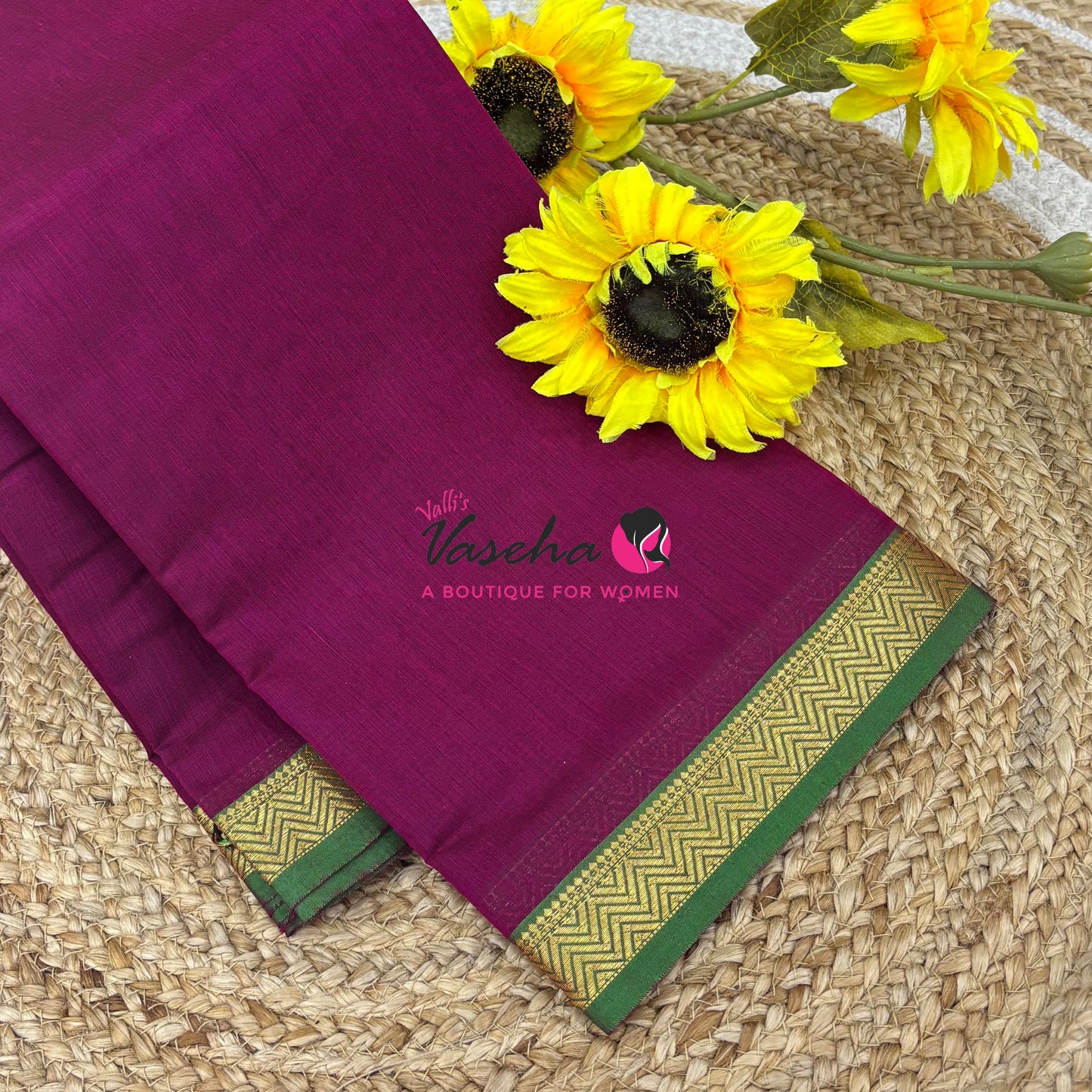 Fancy Mixed Cotton - Pink With Green Shade - VVFMC005