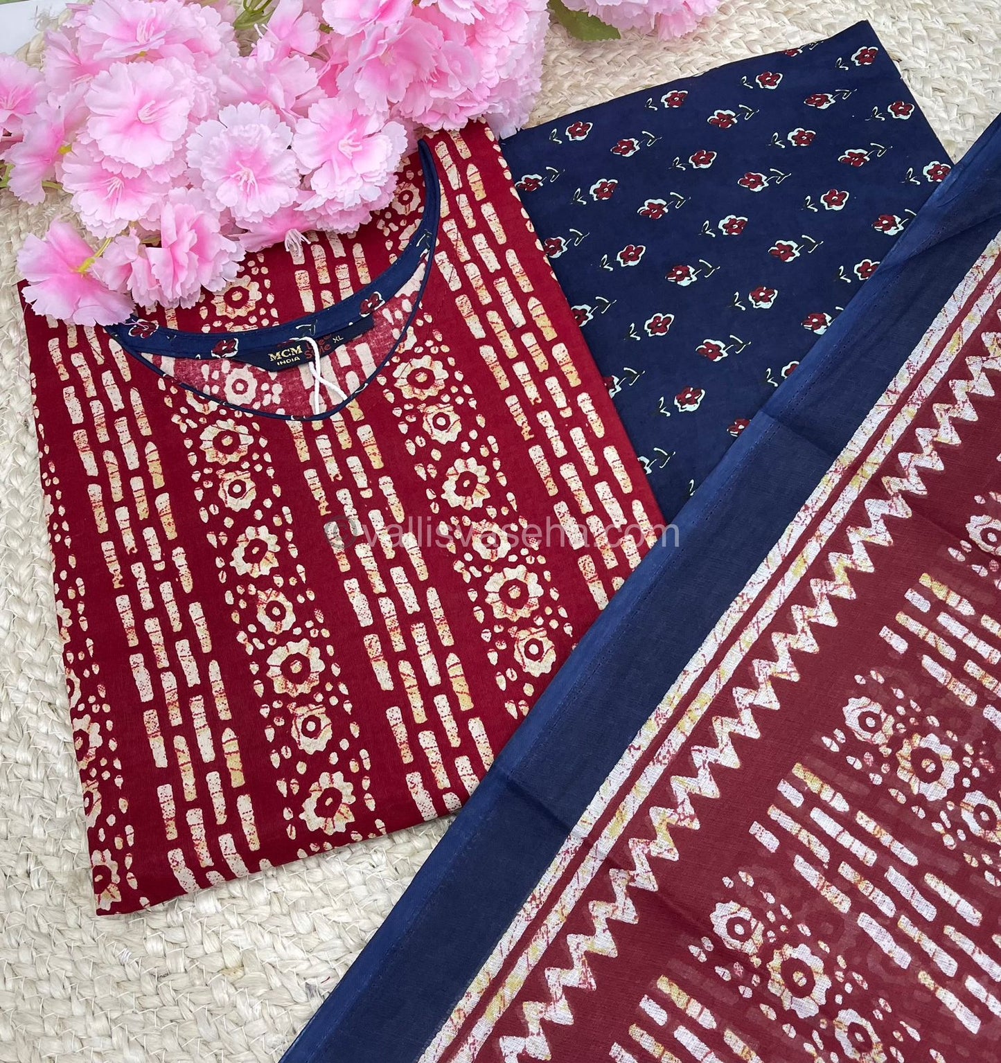 Ready Made - Semi Patiyala 3(pc) Set - Printed Cotton - VVRSP001