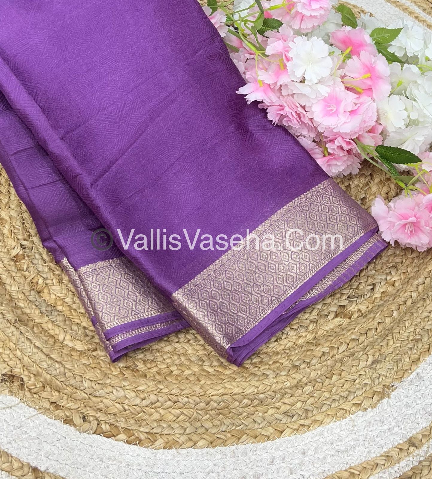 Semi Viscose / Semi Mysore Crepe Silk Variety - Embossed Design - VVSMC002