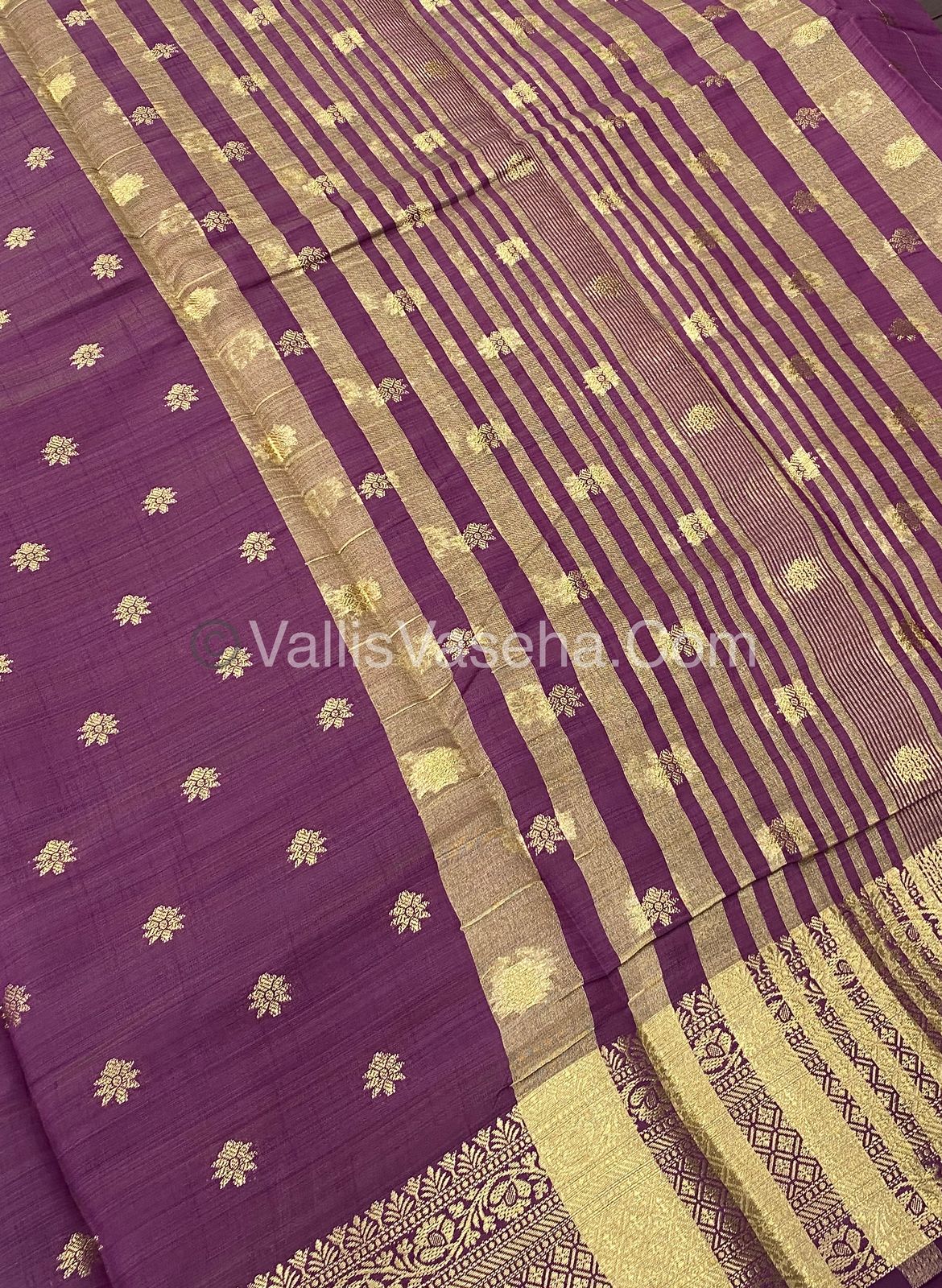 Semi Tussar Silk  -   Wine Shade  - VVSTS013
