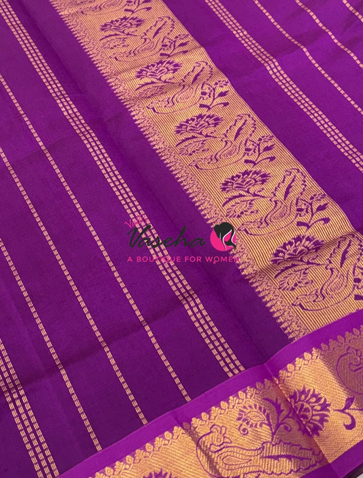 Semi Silk Cotton Saree - Small Round with Zari Butta  -  VVSSC014
