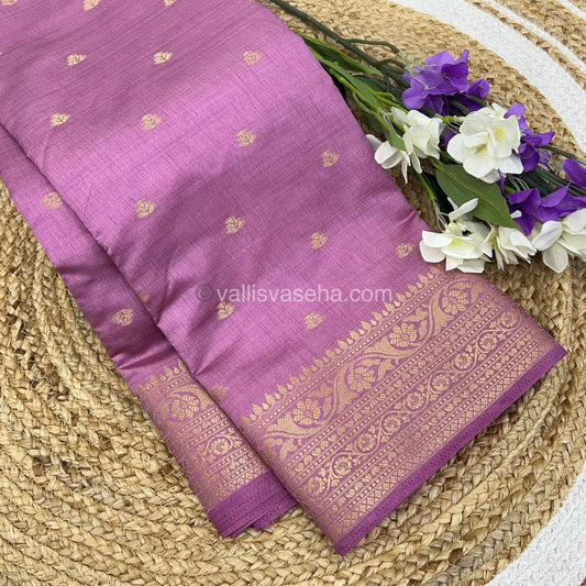 Semi Tussar Silk Saree - Light Onion Pink Shade - VVSTS008