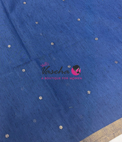 Semi Duppion Tussar Silk Saree | Blue Shade |VVSDT001