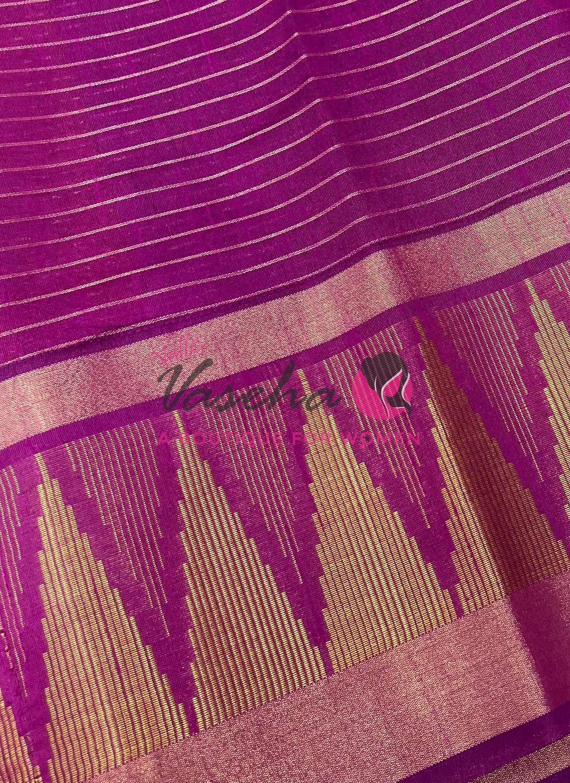 Semi Raw Silk - Lakshadeepam Design - Rust Orange With Purplish Pink Shade - VVRS008