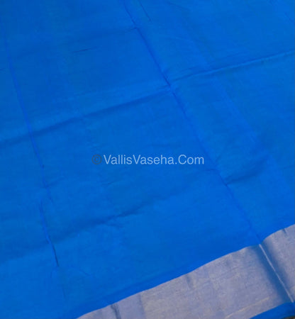 Semi Silk Cotton Saree - Lemon Yellow & Blue  Combo - VVSSC001