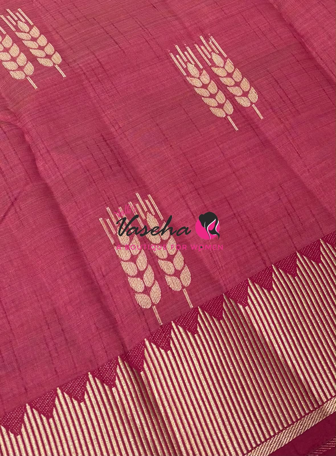 Semi Tussar Silk Saree | Maroon Shade |VVSTS051