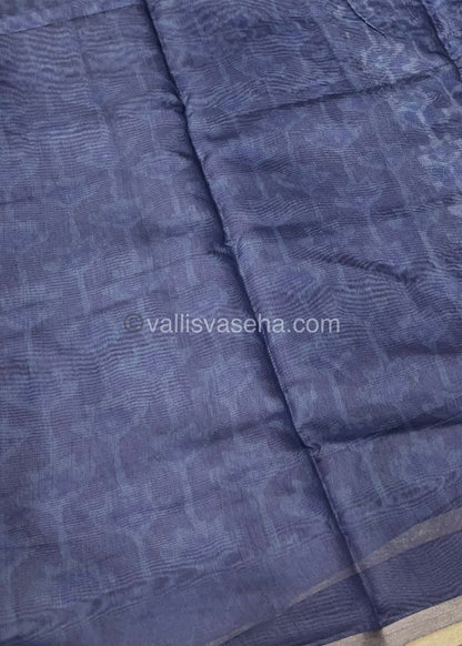 Chanderi Mixed Cotton Saree - Indigo Prints - VVCPS001