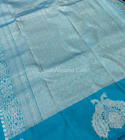 Semi Soft Silk  - Turquoise Blue Shade -VVSSS018