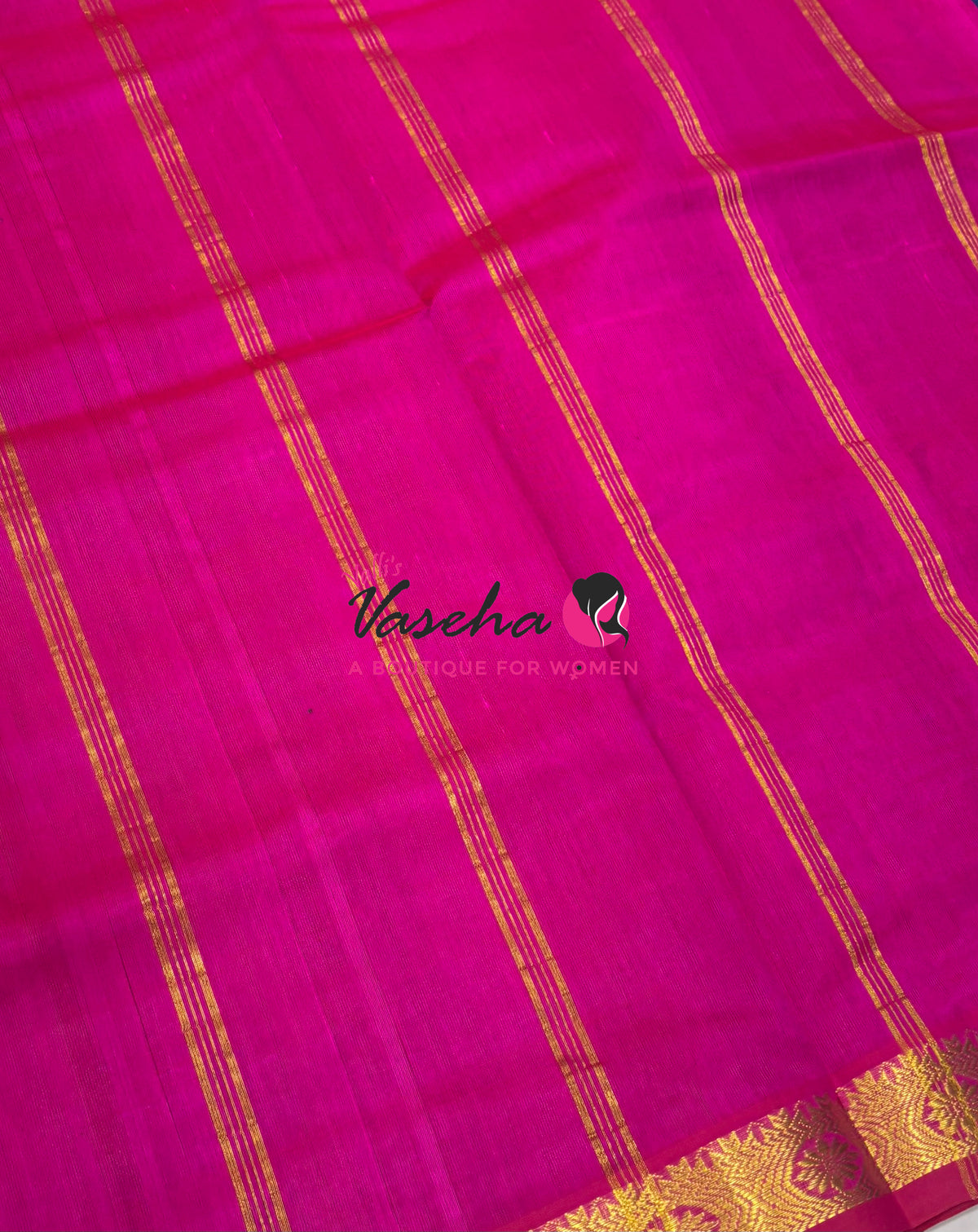 Pure Silk Cotton Sarees - Peacock Blue With Pink - VVPSC017