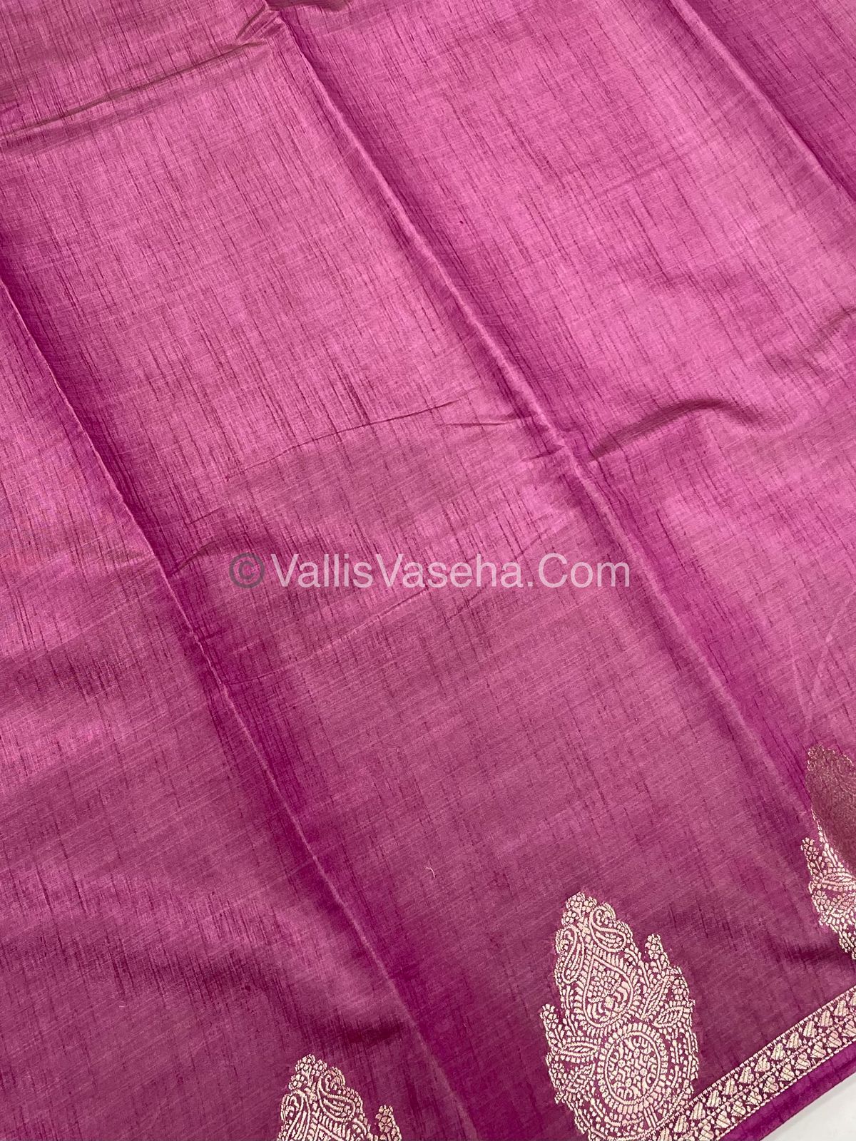 Semi Tussar Silk Saree |Purplish Pink shade |VVSTS046