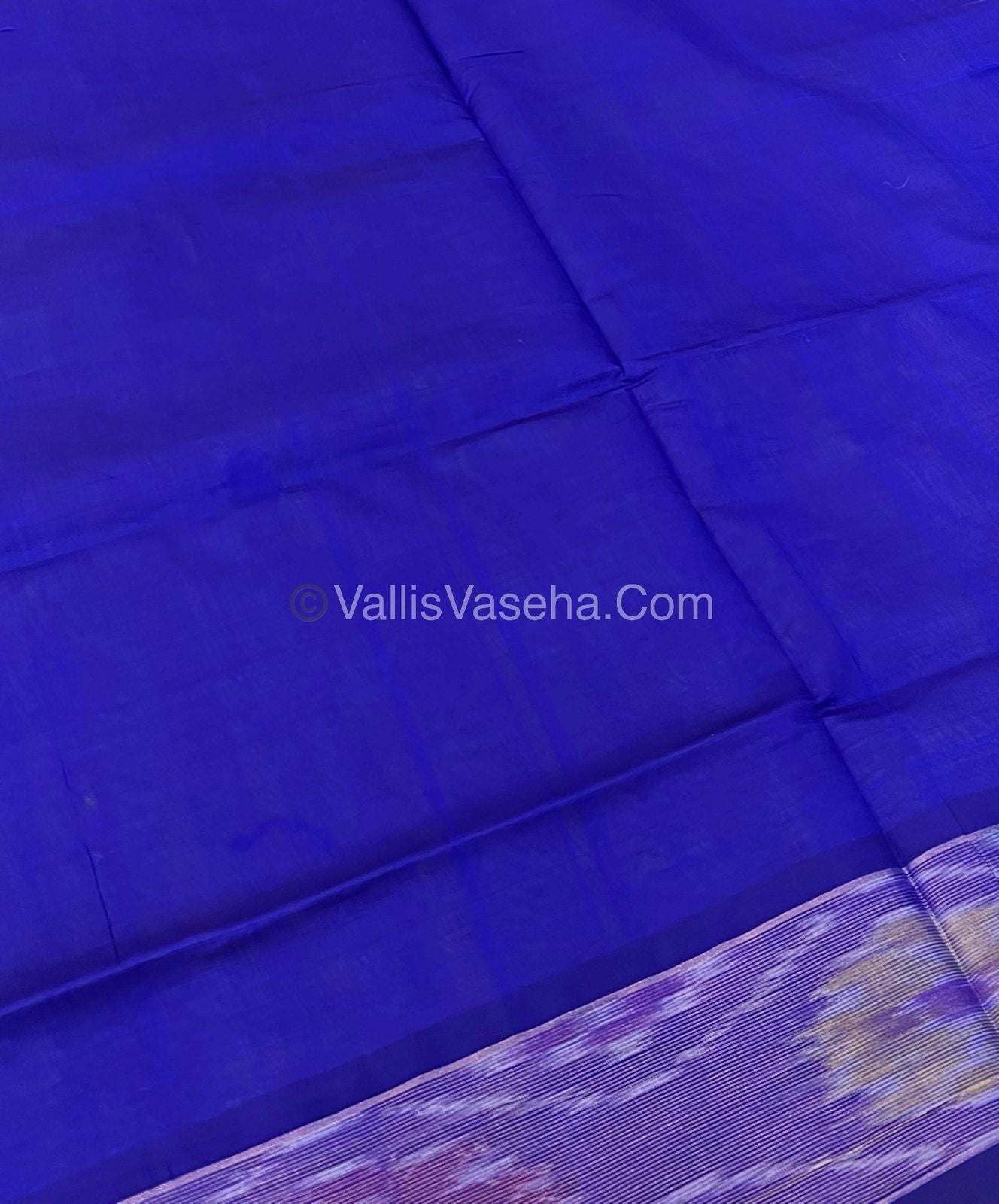 Semi Silk Cotton Saree - Yellow & Blue Combo - VVSSC001