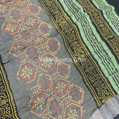 40% less - Offer Saree -  Linen Cotton Saree - VVDS007