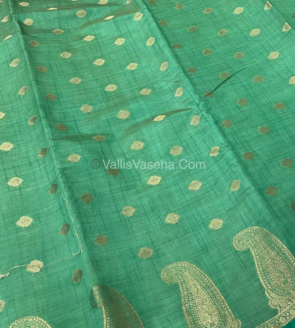 Semi Tussar Silk Saree - Sea Green shade - VVSTS010